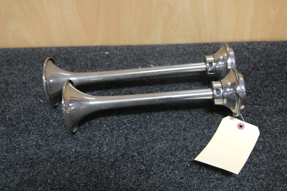 RV Motorhome Set of Chrome Air Horns Grover Products 04 Fleetwood